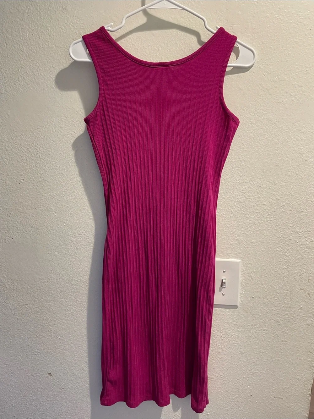 🌸Art Class Girls XL 14/16 Fuchsia Ribbed Button Tank Dress